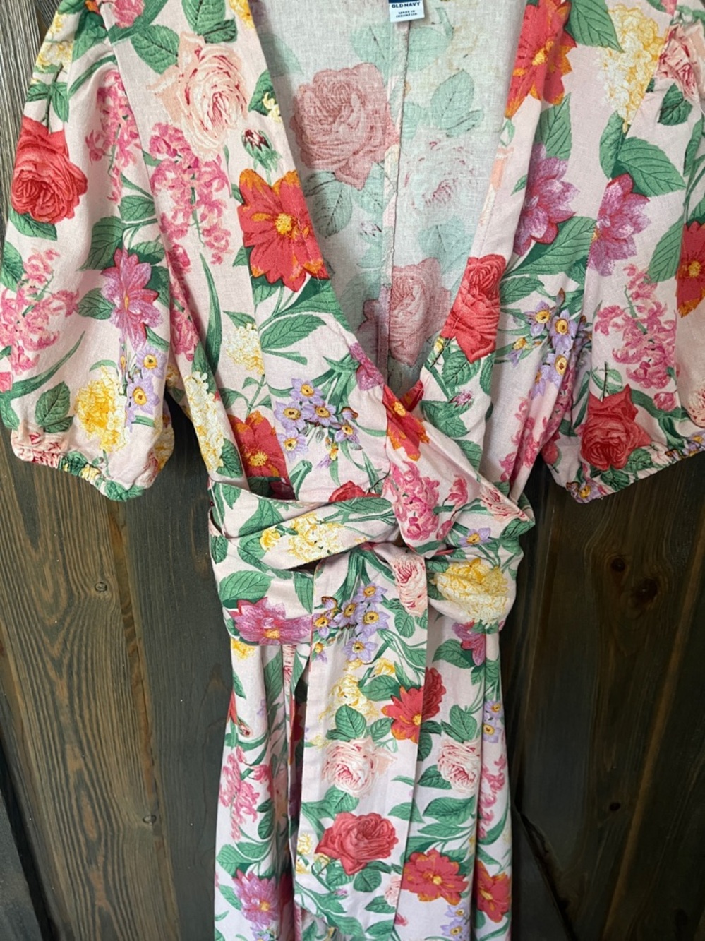 Linen blend floral midi dress - Picture 6 of 8